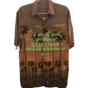 Men’s Hawaiian Shirt Batik Bay Size Med Palm Trees and Blue Skies with C…